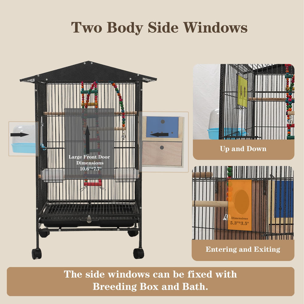 Sinopet bird cage removable tray enhances quick, easy cleaning.