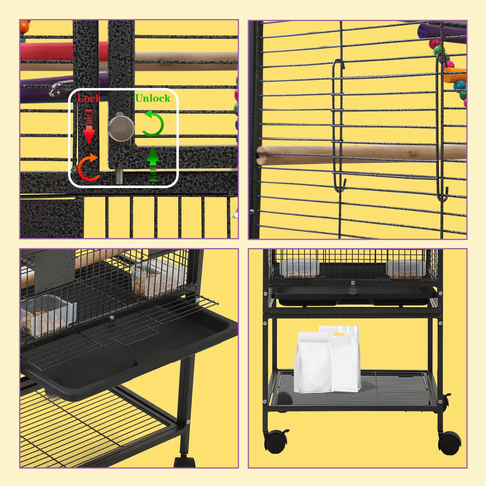 Sinopet complete accessory package with perches, feeders, toys, and cover