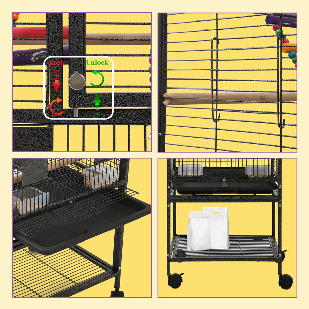 Sinopet complete accessory package with perches, feeders, toys, and cover