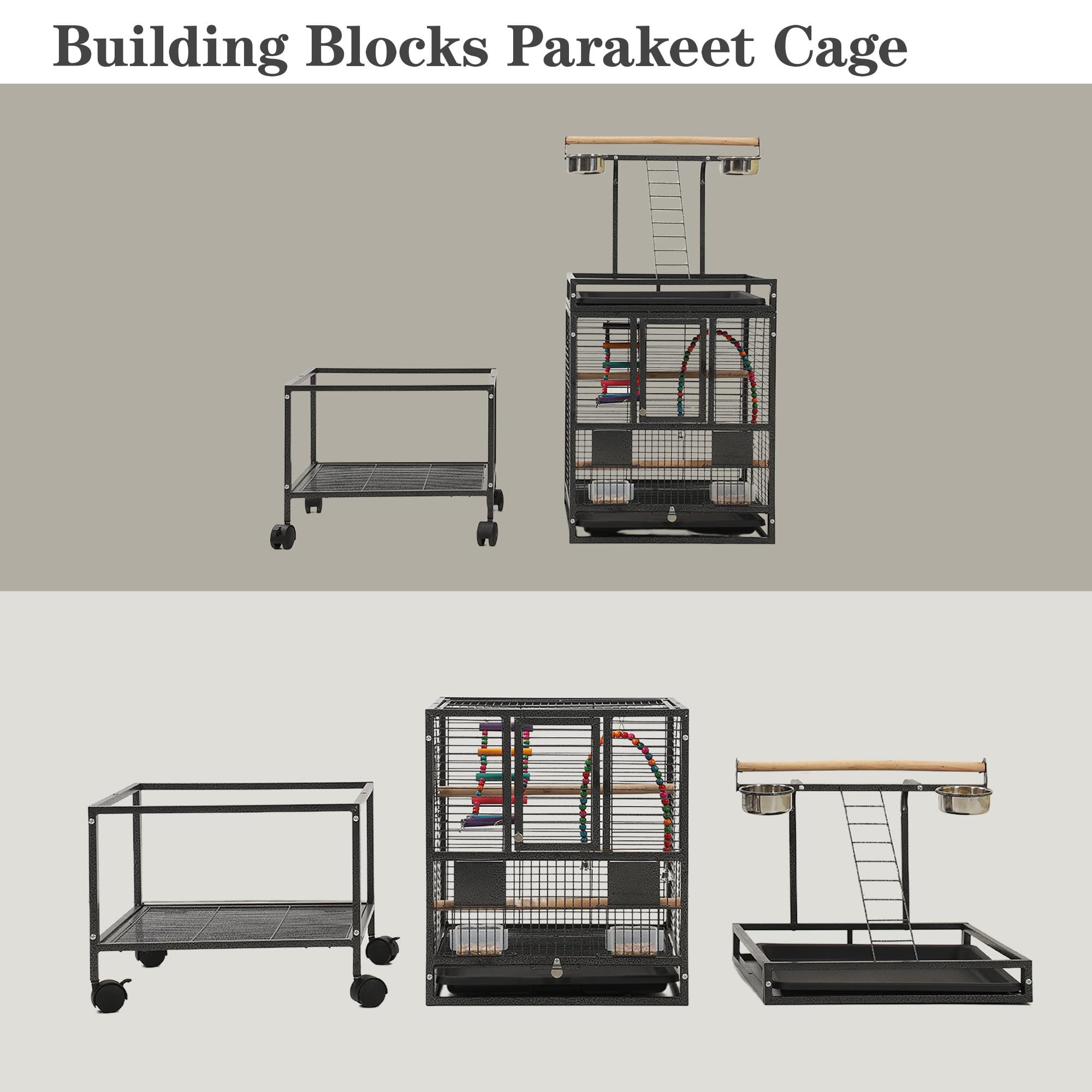 Sinopet complete habitat with feeders, perches, swing for enrichment