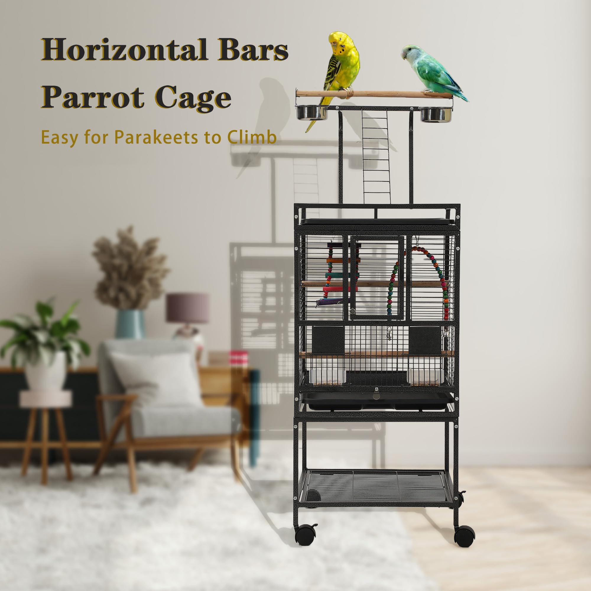 Sinopet play-top bird cage demonstrates interactive top for curious birds