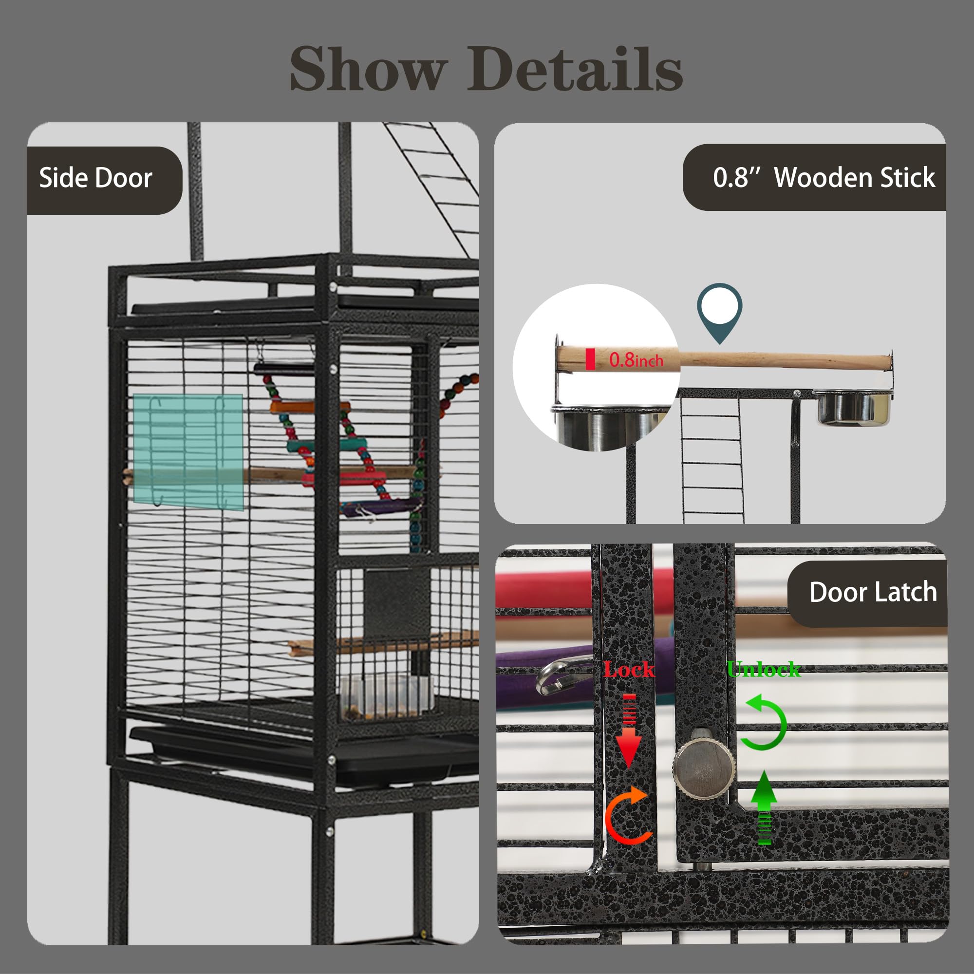 Sinopet side window accepts bath or nest box for versatility