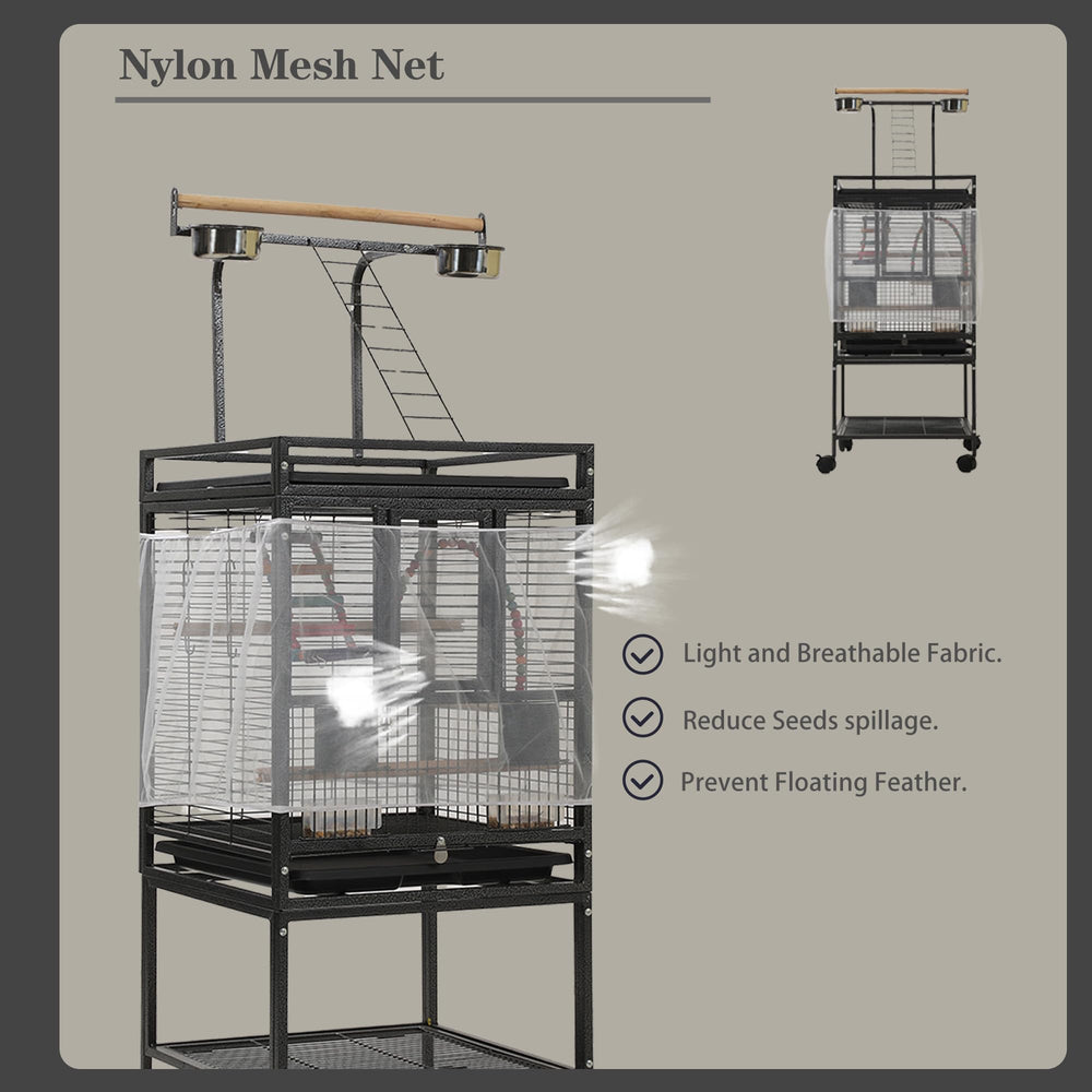 Sinopet cage with silent casters enables easy room-to-room mobility
