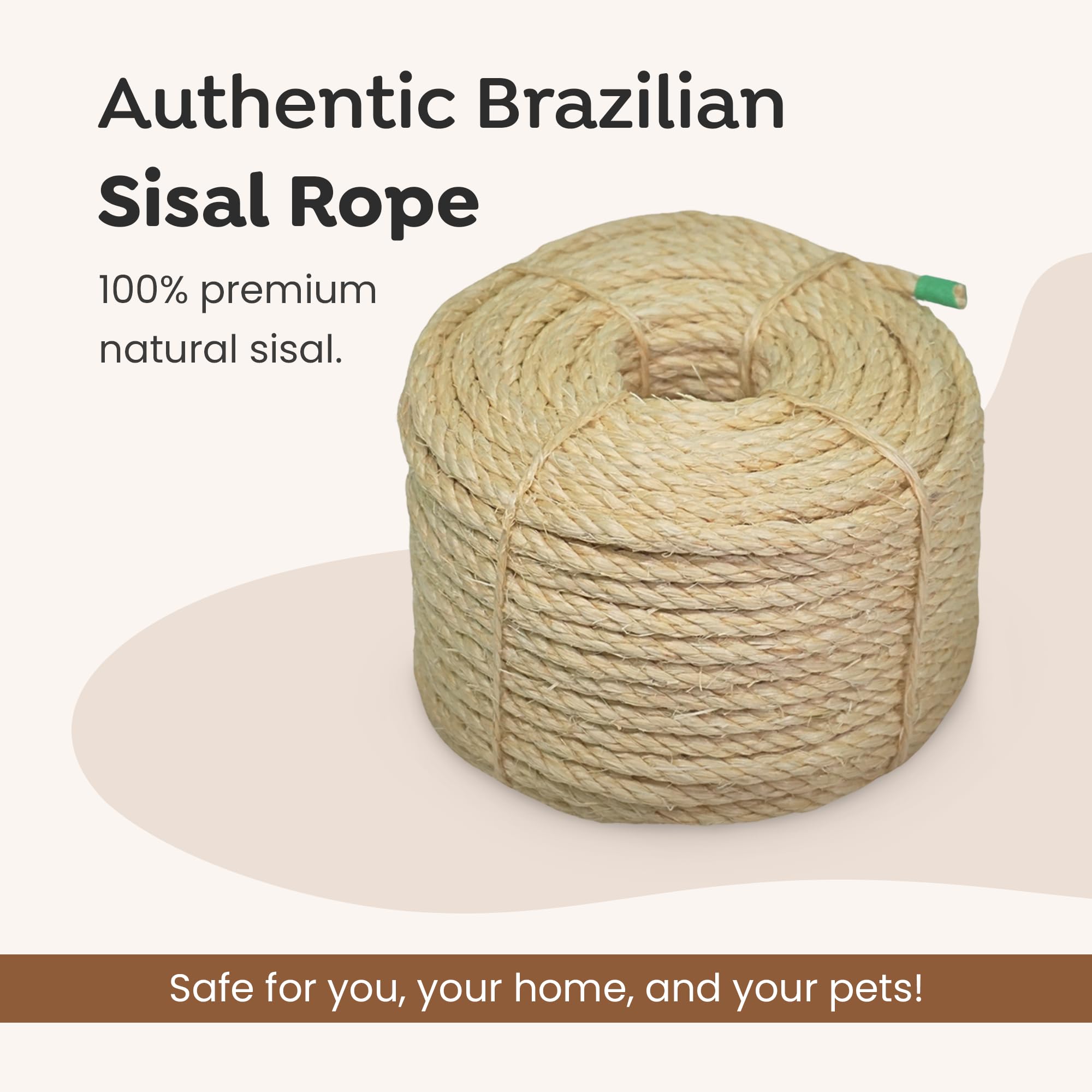 Sisalana rope reinforces cat trees with durable fibers