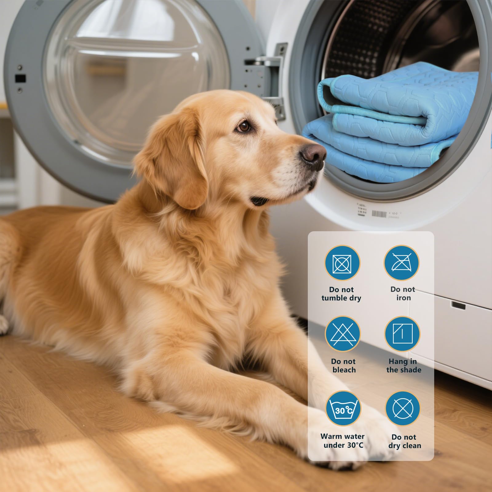 SISROL machine-washable pet cooling mat stays clean with cold cycles.