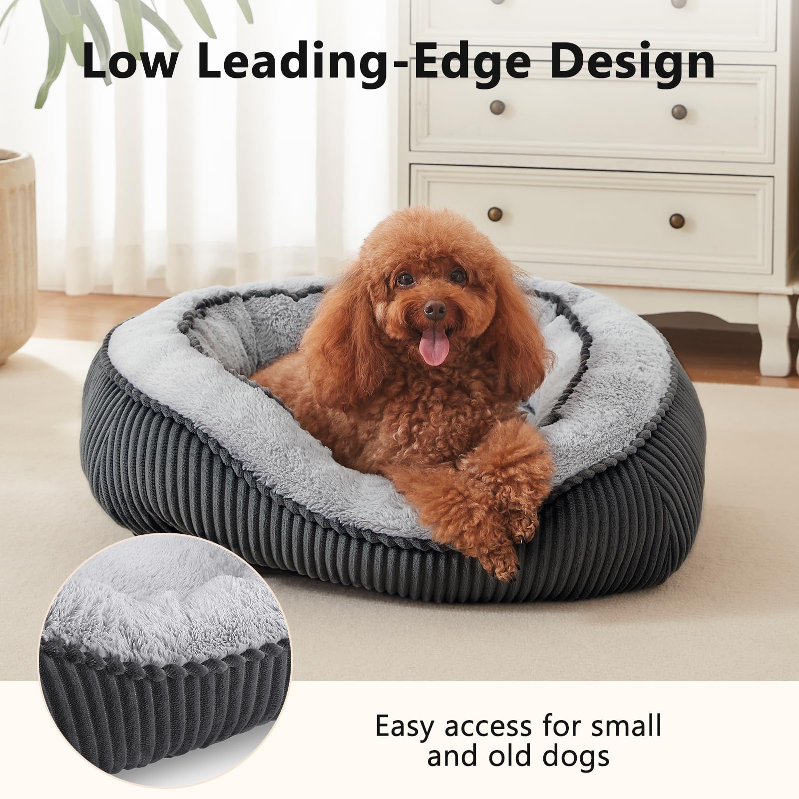 SIWA MARY bed side view shows raised edges for head support