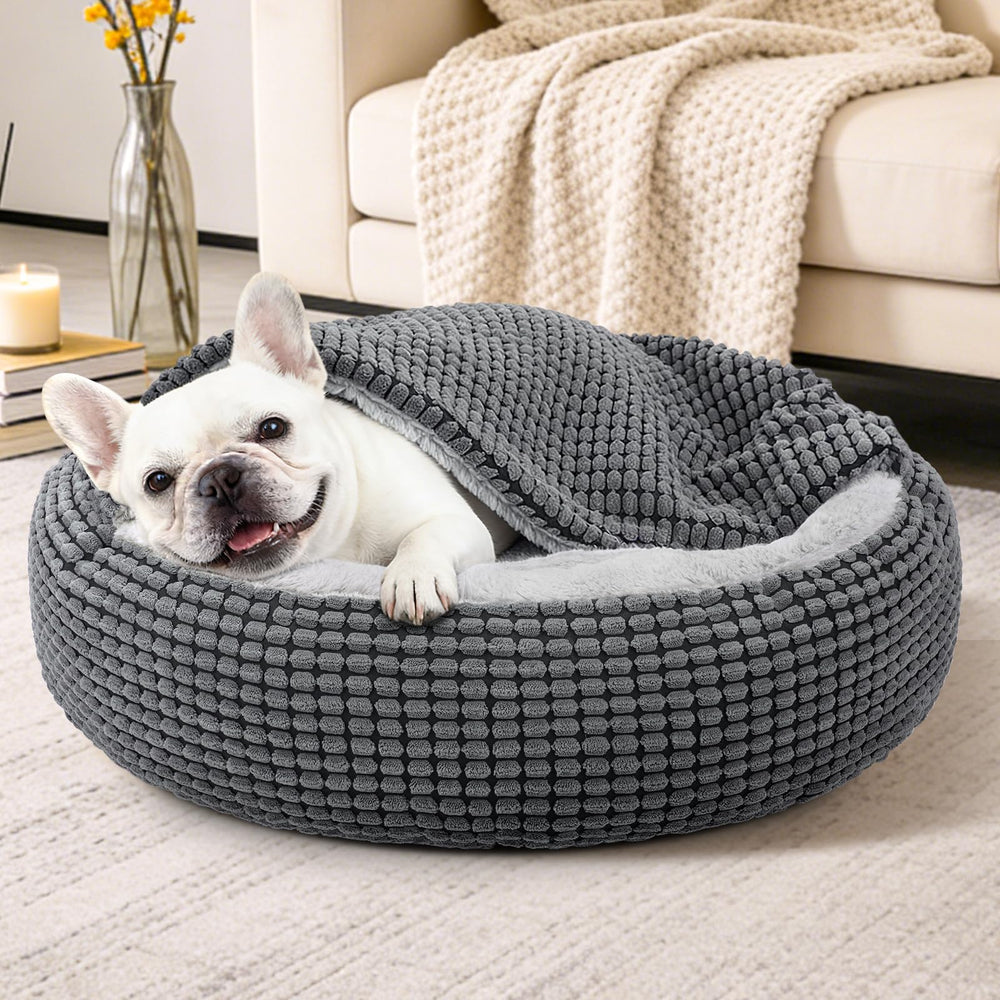 Siwa Mary small to medium dog-cat bed supports cozy lounging.