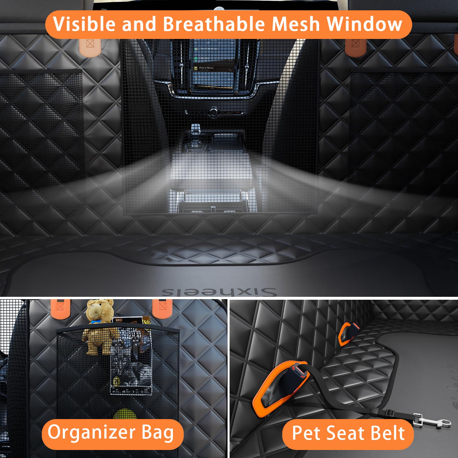 Sixheels dog seat cover folds flat into compact travel storage bag
