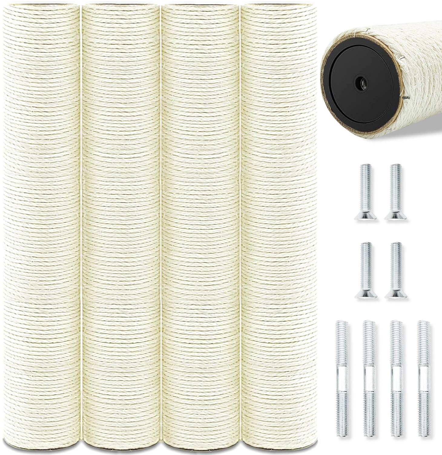 SIYIPURR 4-pack sisal posts for 15.7 inch cat trees, durable replacement.