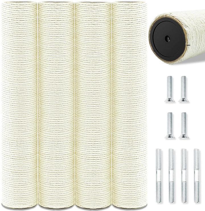SIYIPURR 4-pack sisal posts for 15.7 inch cat trees, durable replacement.