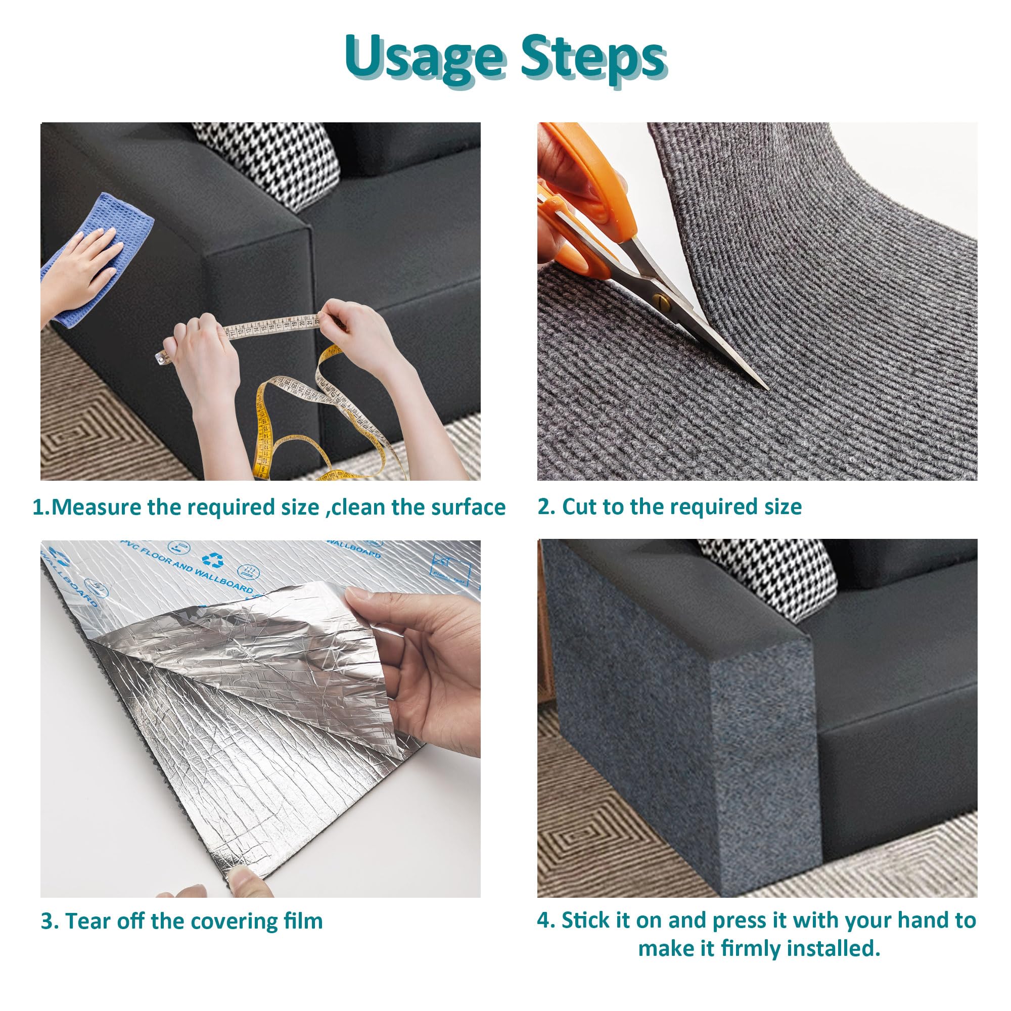 SIYIPURR cat scratch mat cut-to-shape fits shelves and sofas