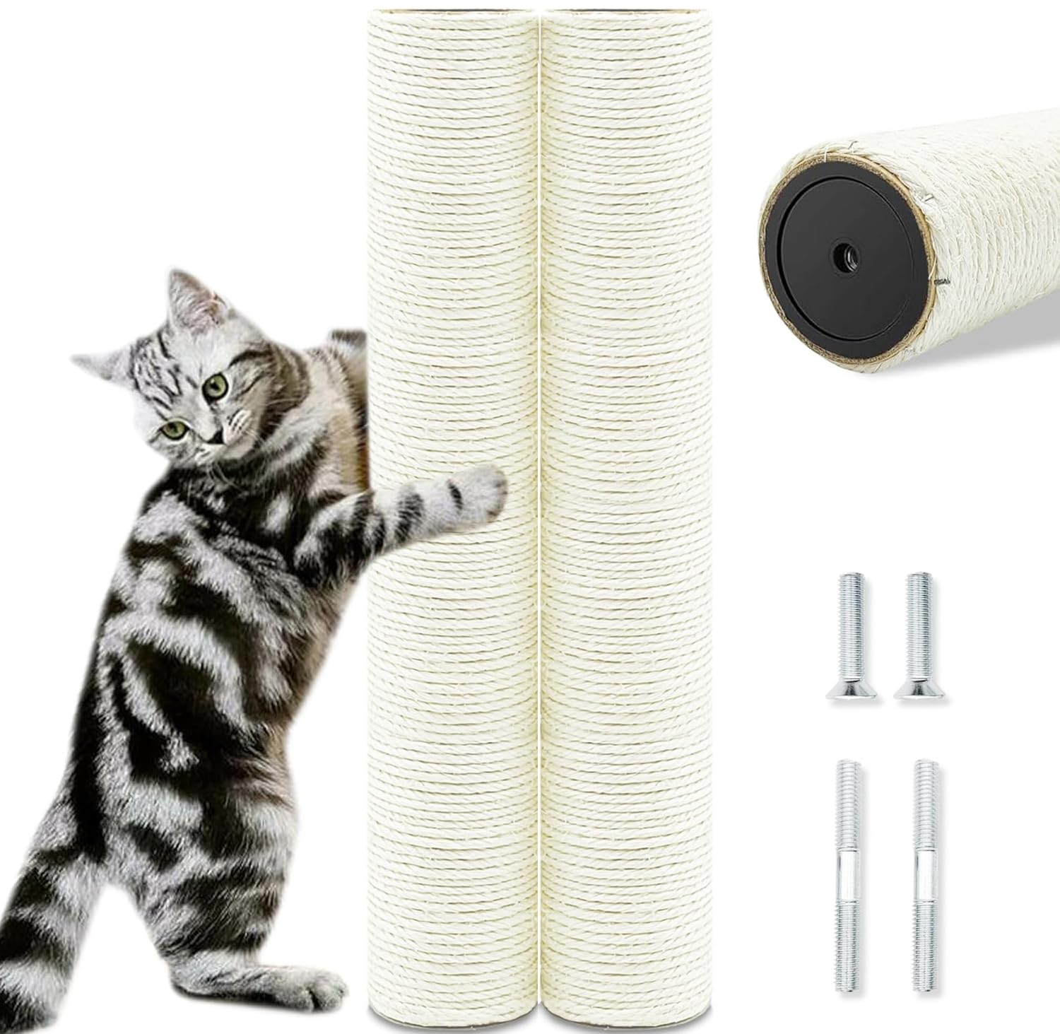SIYIPURR cat-tree replacement post, 15-7inch, natural sisal for durable claws