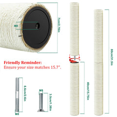 SIYIPURR natural sisal texture on cat post for long-lasting scratching