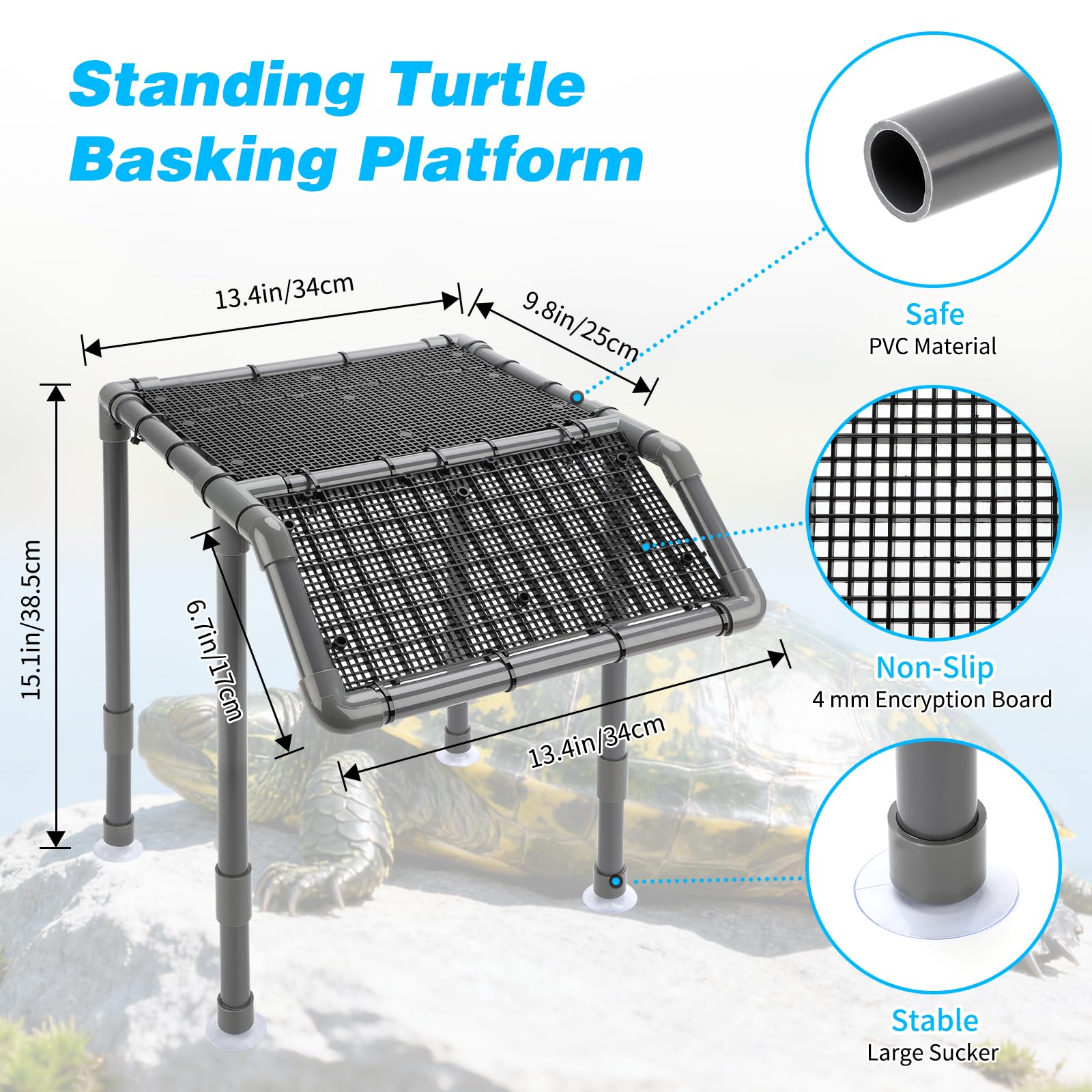 SKARUS basking platform top view reveals full-width ramp access