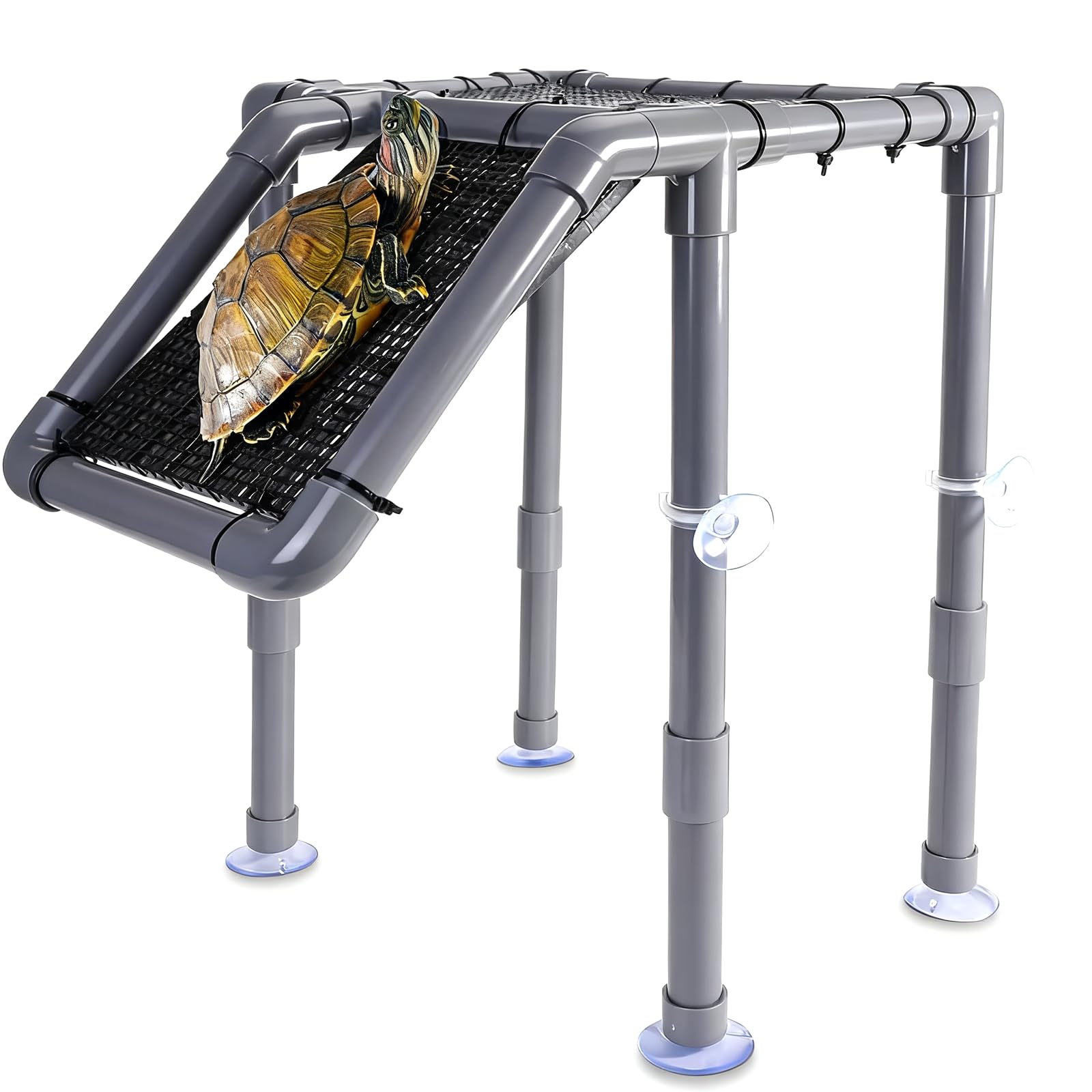 SKARUS large standing turtle platform with ramp showing secure suction for stable basking