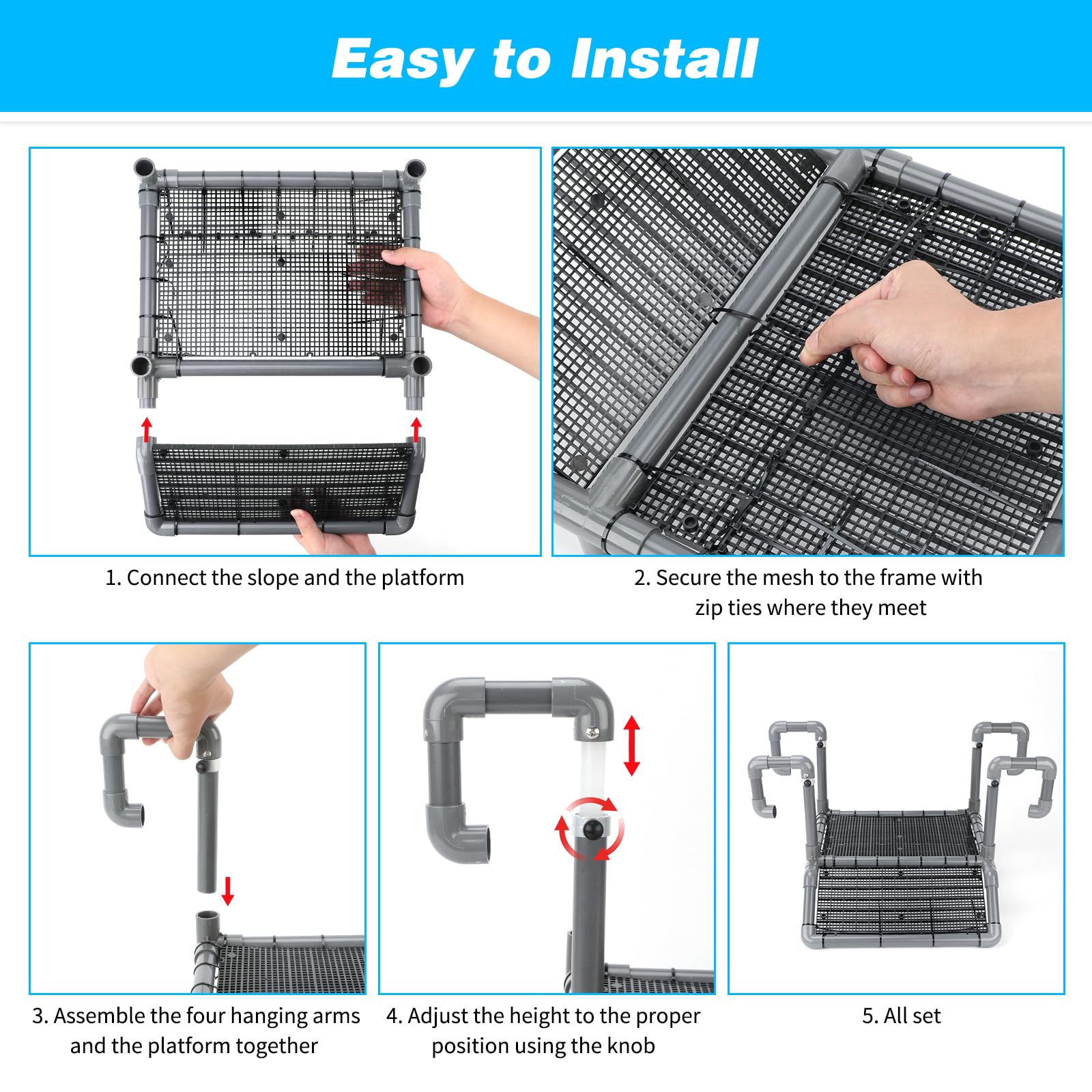 SKARUS large basking platform promotes healthy basking without crowding aquarium floor.