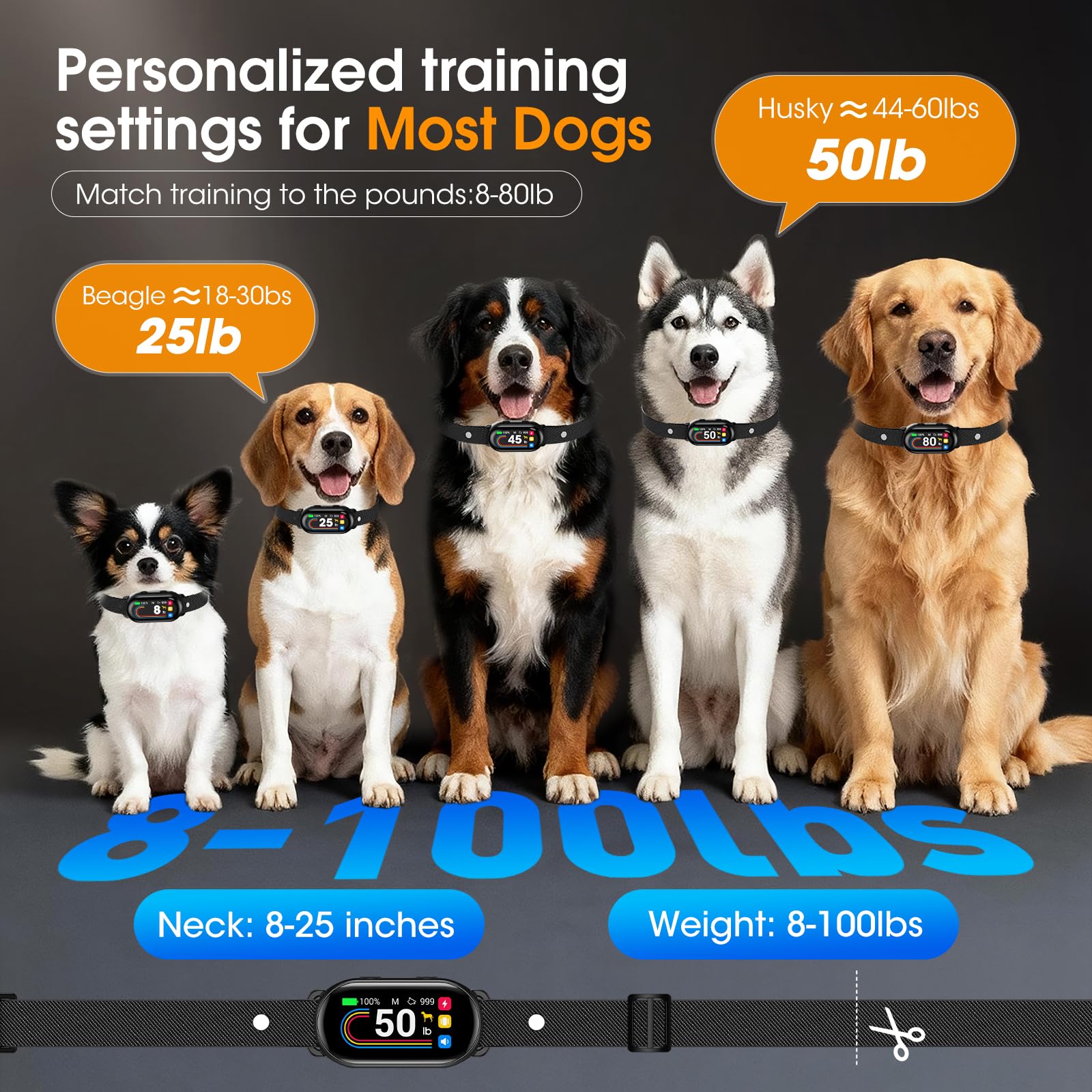 SKBAK dog bark collar bark count tracks progress over time