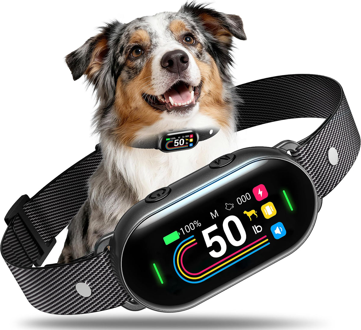 SKBAK dog bark collar front view shows discreet daily wear for small to large dogs