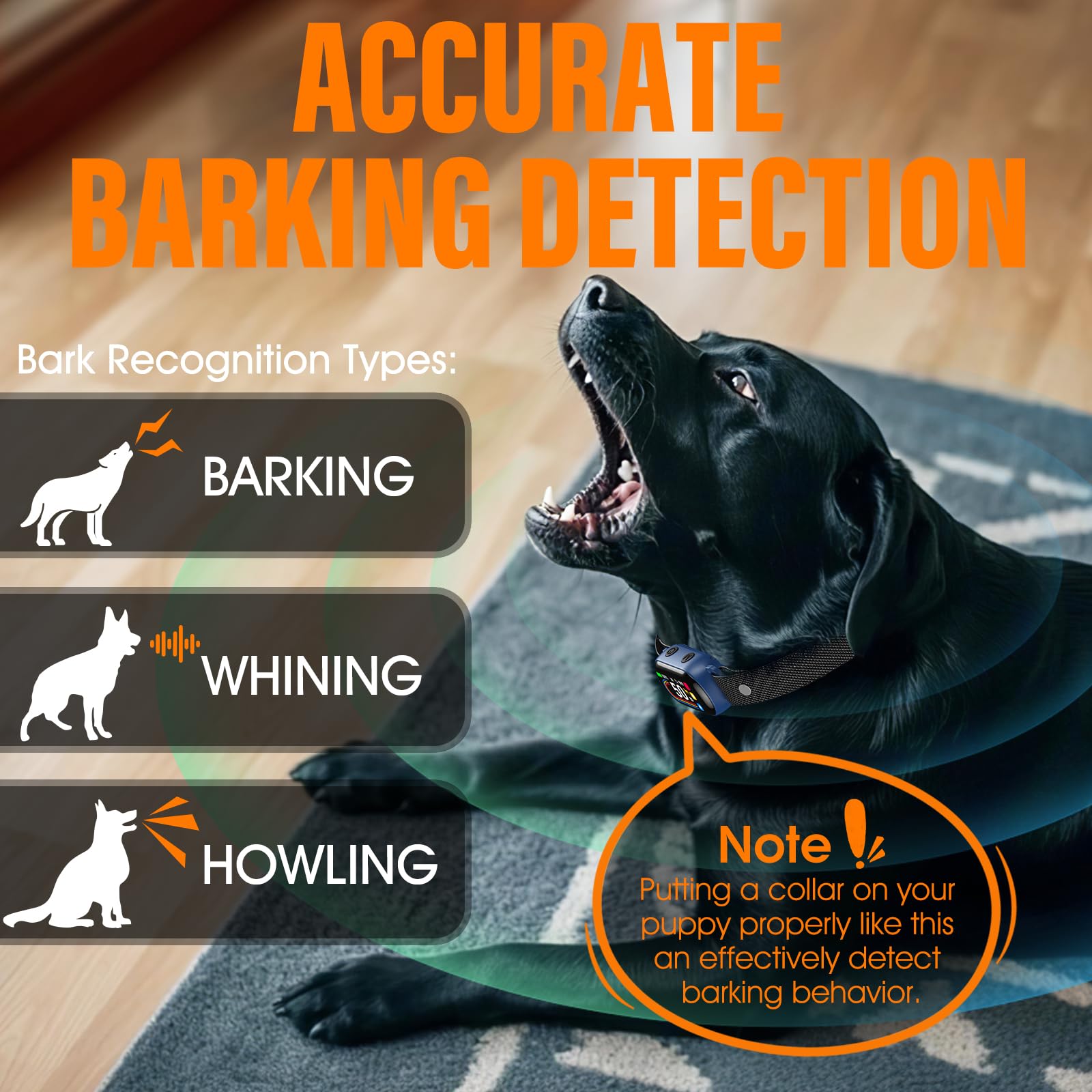 SKBAK dual AI sensors close-up showing accurate bark recognition and reduced false triggers.