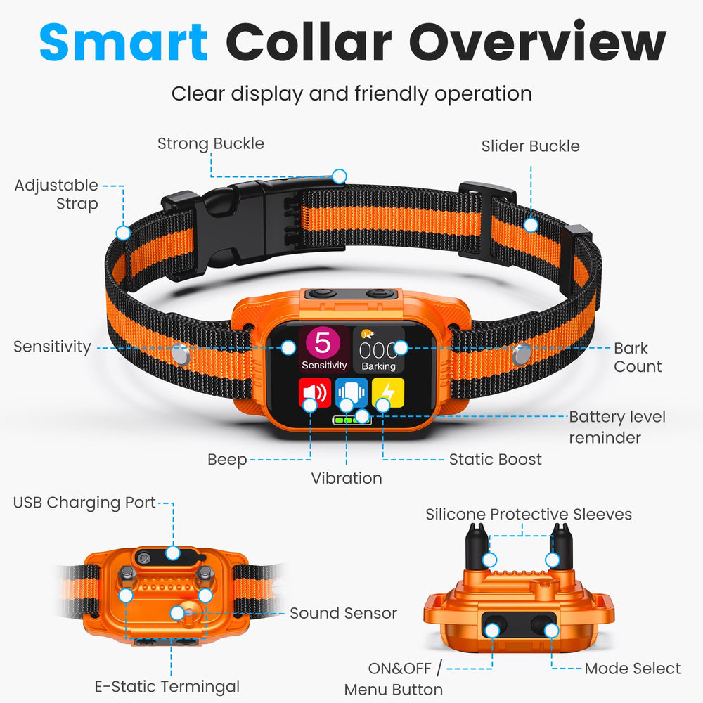 SKBAK Smart Dog Bark Collar easy setup in packaging and quick start.