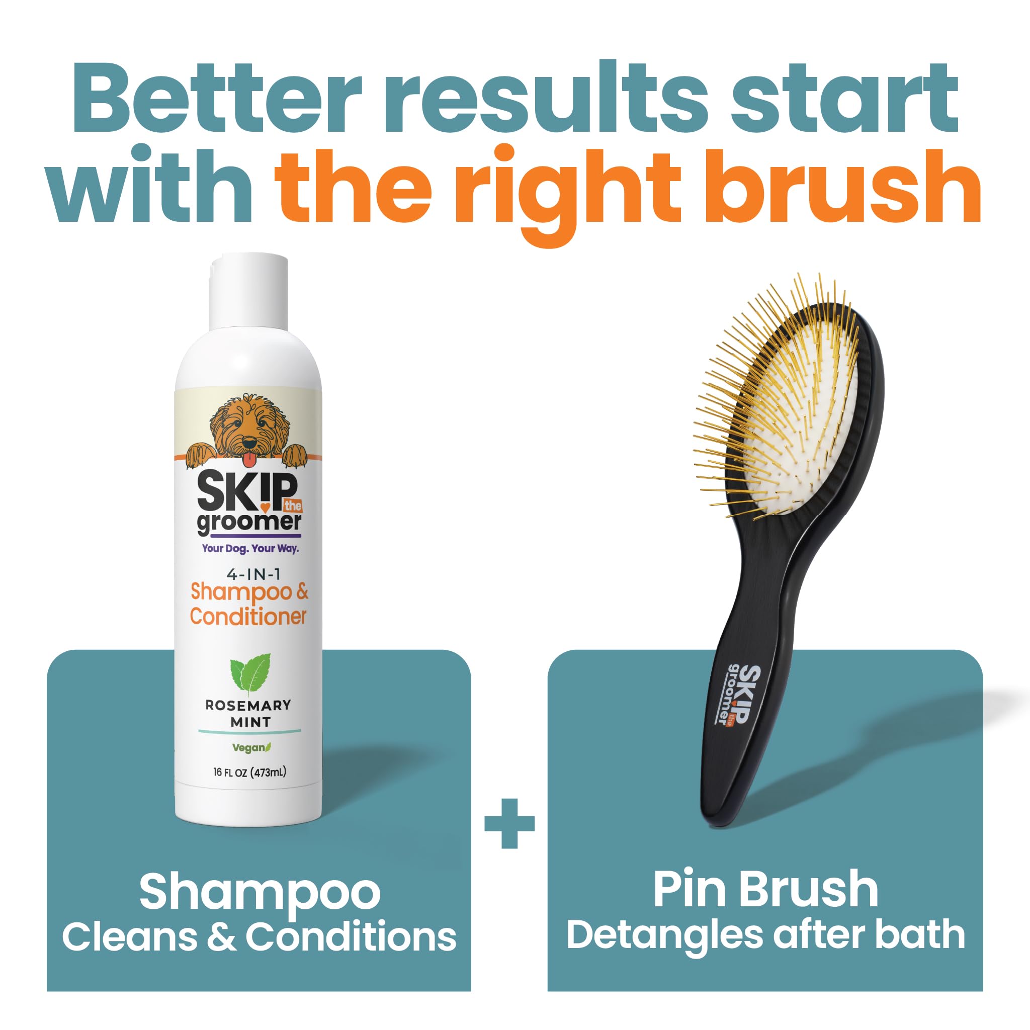 Skip the Groomer easy brush-through after bath shows smoother detangling.
