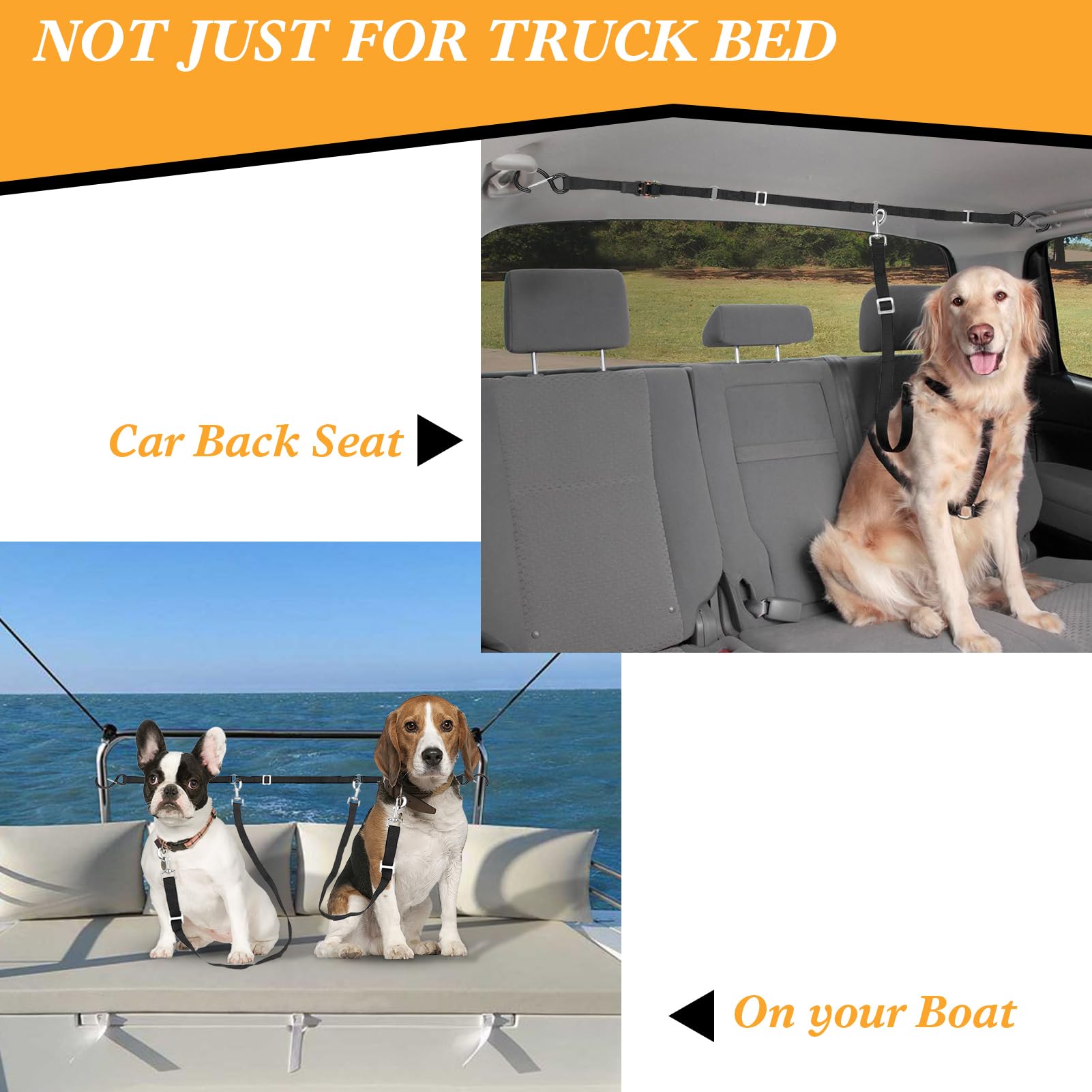 Skipwall truck bed tether easy installation for quick securing of pets