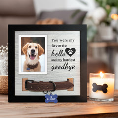 Skittypurr pet memorial frame photo area highlights the portrait with a meaningful message.