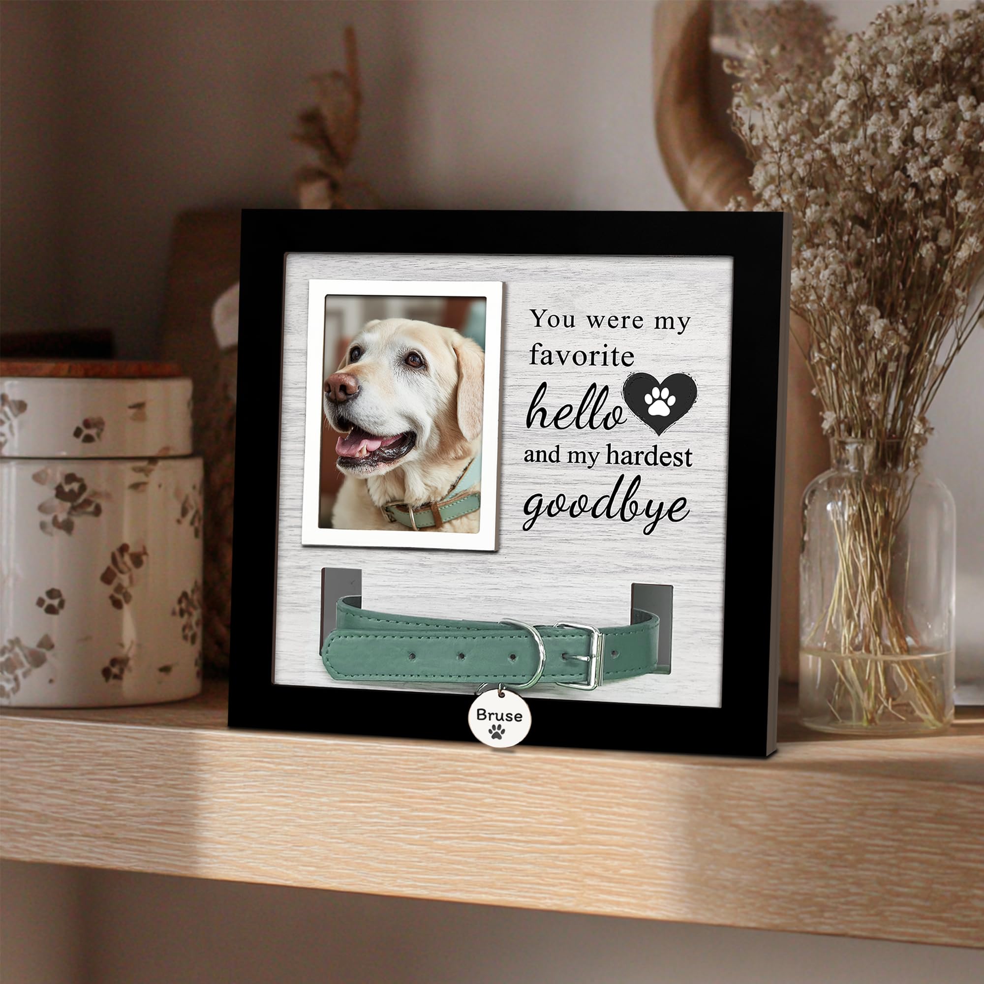 Skittypurr tabletop memorial frame fits shelves and mantles for everyday remembrance.