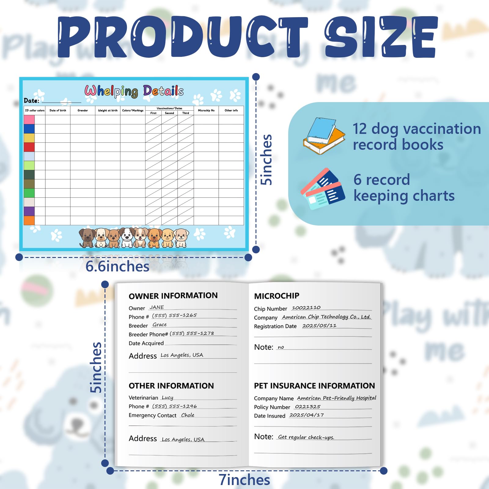 SKLENICE dog whelping cards help you record birth details and vital signs during litters.