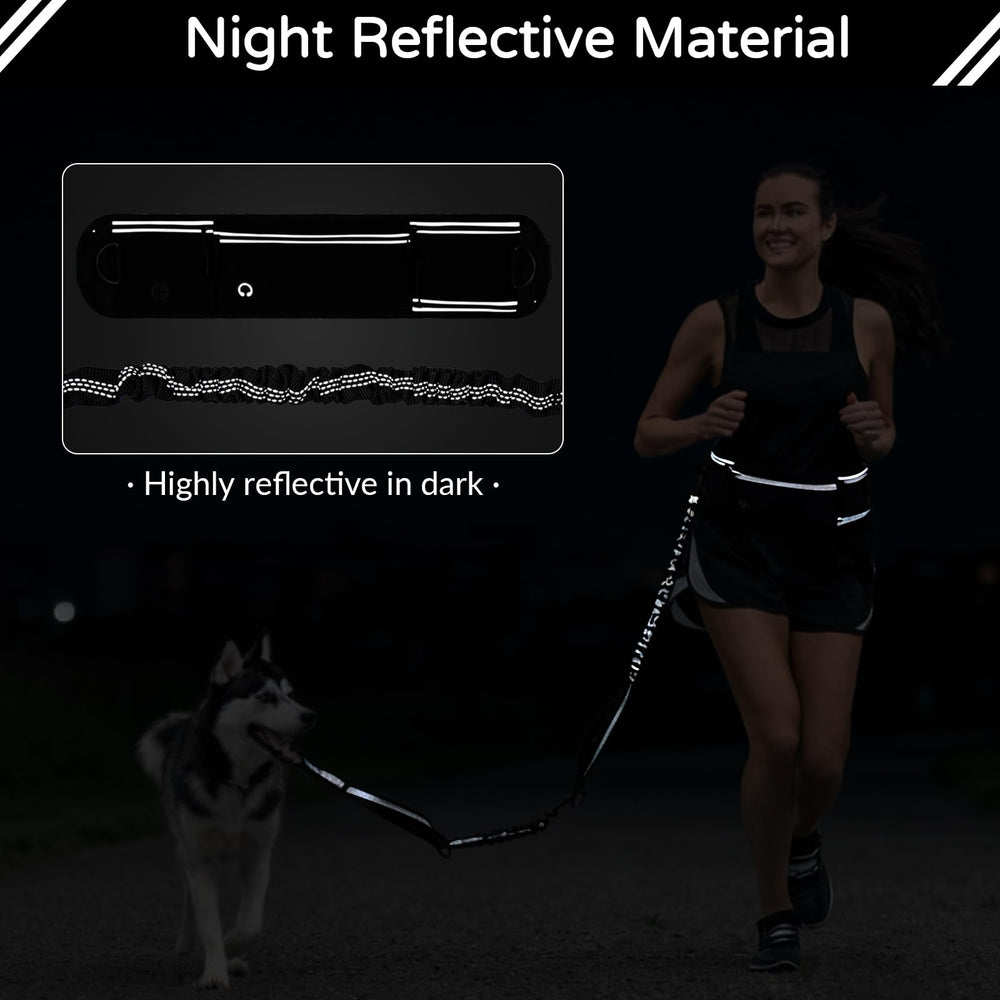 Skmeditec dog walking in park showing hands-free convenience.