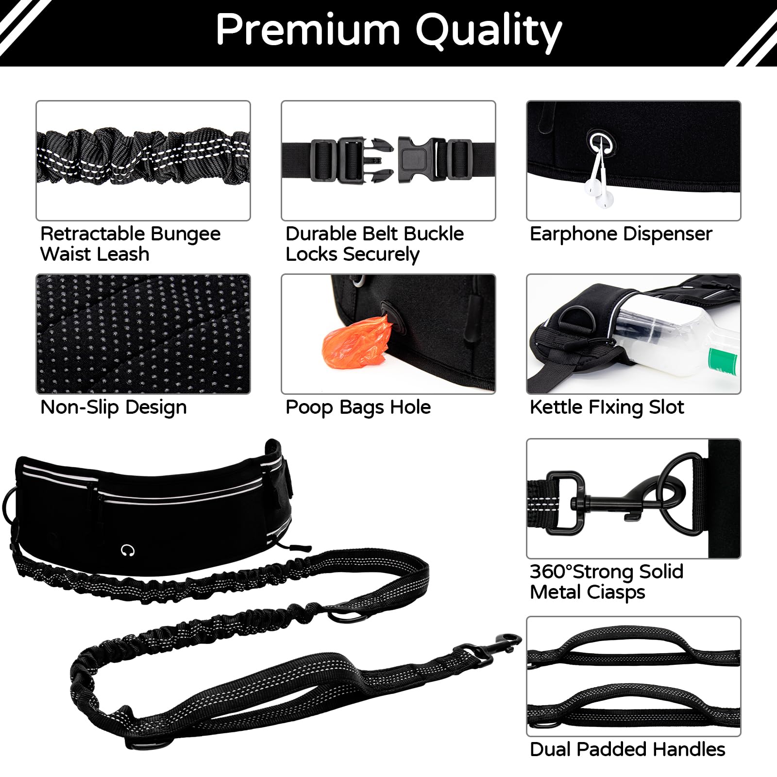 Skmeditec waist bag with zipper keeps essentials accessible.