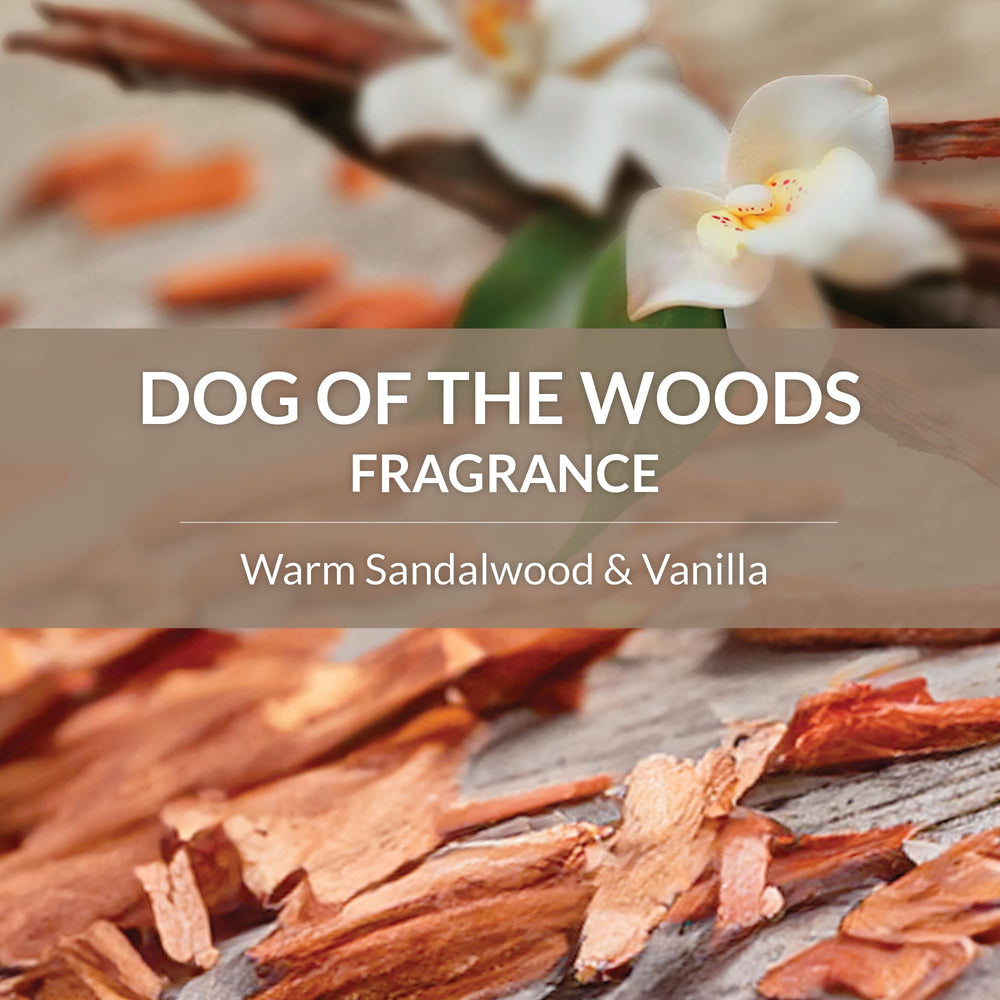 8oz detangler bottle ready for home dog grooming in the Dog of The Woods scent