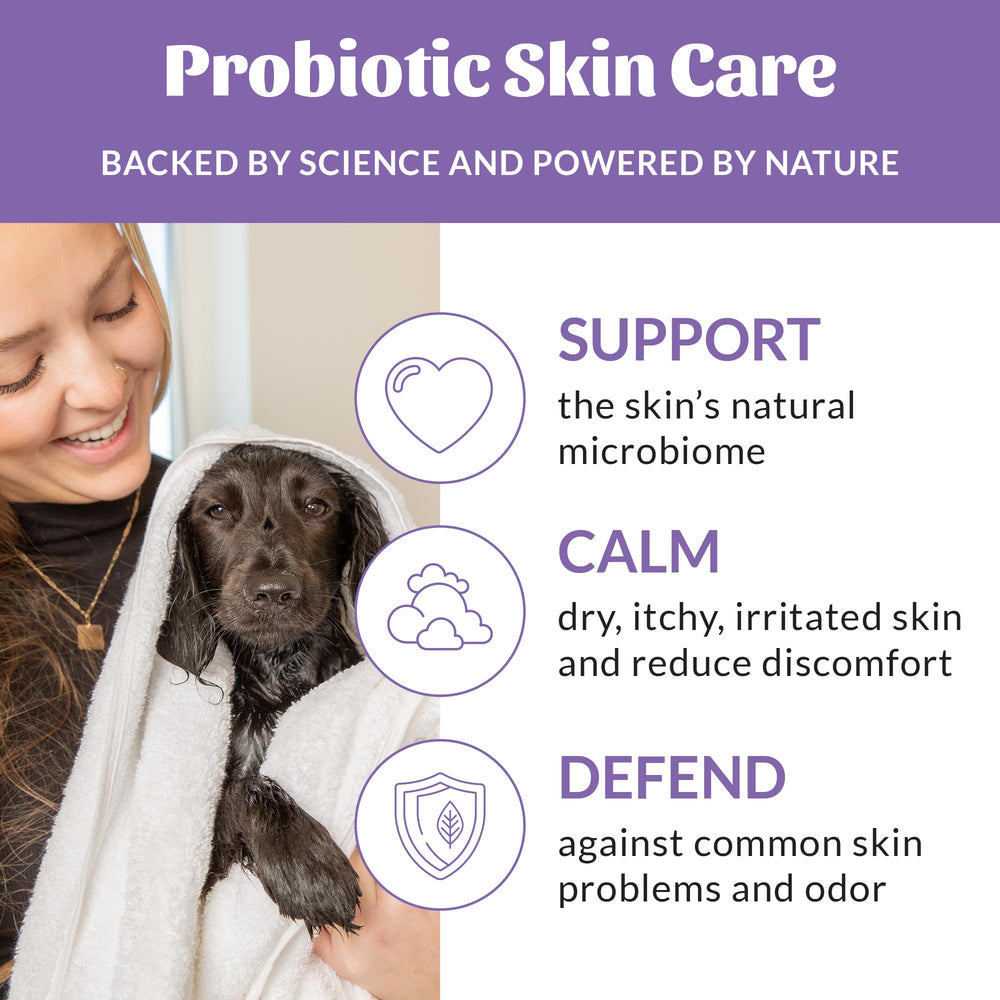Skout's Honor avocado oil dog conditioner label close-up emphasizes nourishing omega-three ingredients.