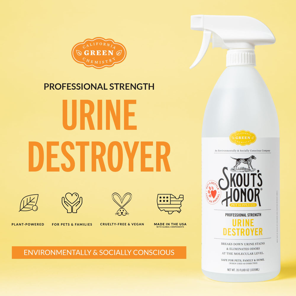 Skout's Honor dog urine destroyer spray nozzle—easy application for targeted stain removal.