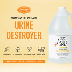 SKOUT'S HONOR urine destroyer sprayer application demonstrates easy on-carpet use and odor control