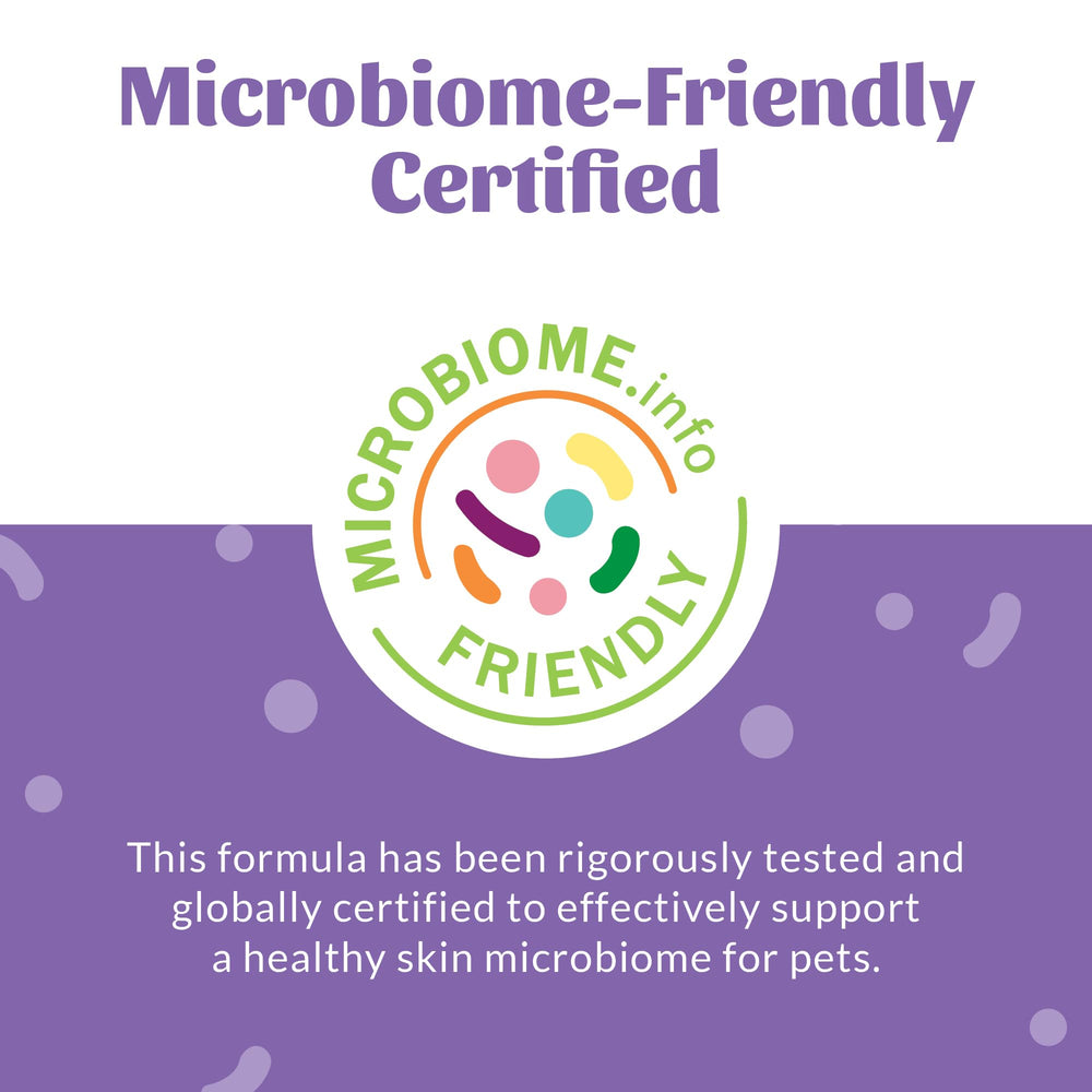 Skout's Honor hypoallergenic shampoo label with natural formulas suggests gentle care for sensitive dogs.