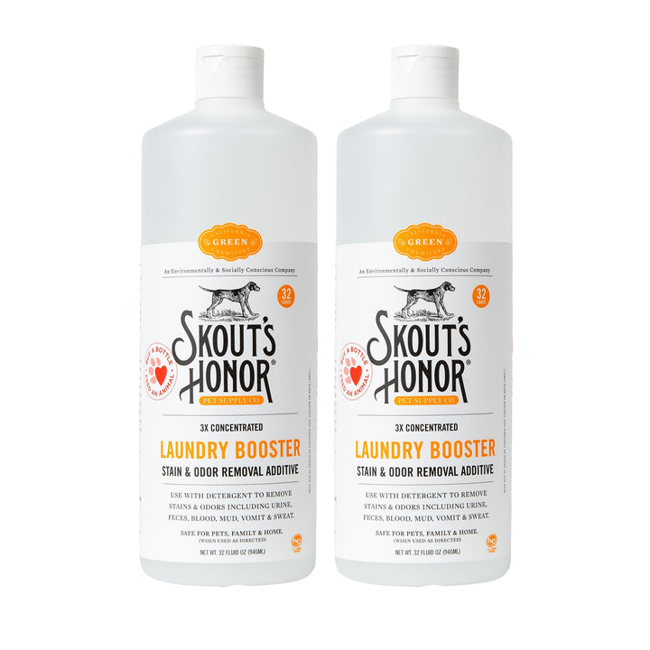 Skout's Honor Laundry Booster bottle front with plant-powered stain-fighting formula