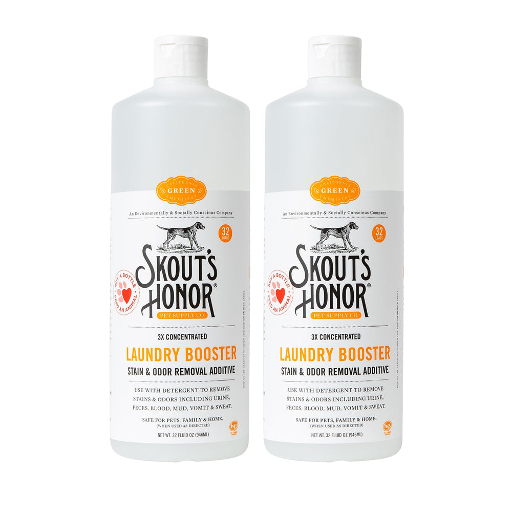 Skout's Honor Laundry Booster bottle front with plant-powered stain-fighting formula