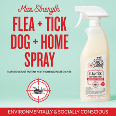 Max-strength formula targets fleas, ticks, and larvae on contact for dogs.