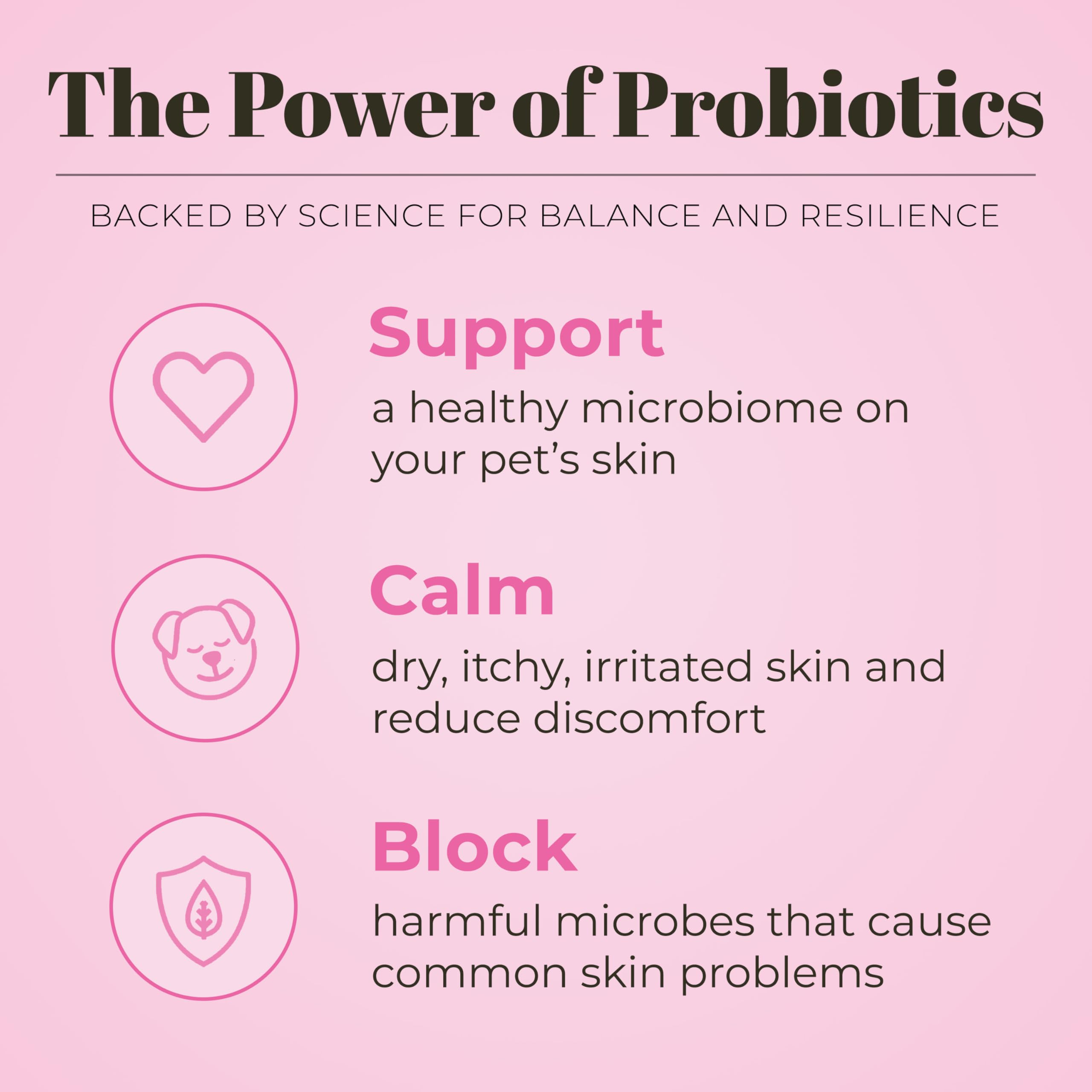 Skout’s Honor microbiome-friendly certified shampoo—respects skin balance during grooming.