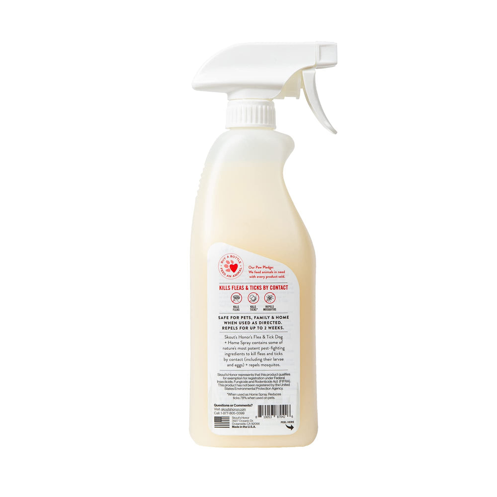 Peppermint and cedarwood aroma from Skout's Honor spray enhances space.