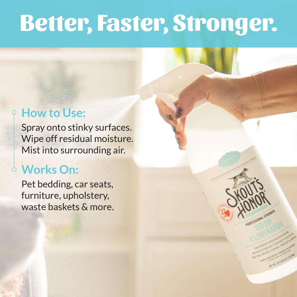 Skout's Honor Odor Eliminator freshens dirty laundry quickly and effectively.