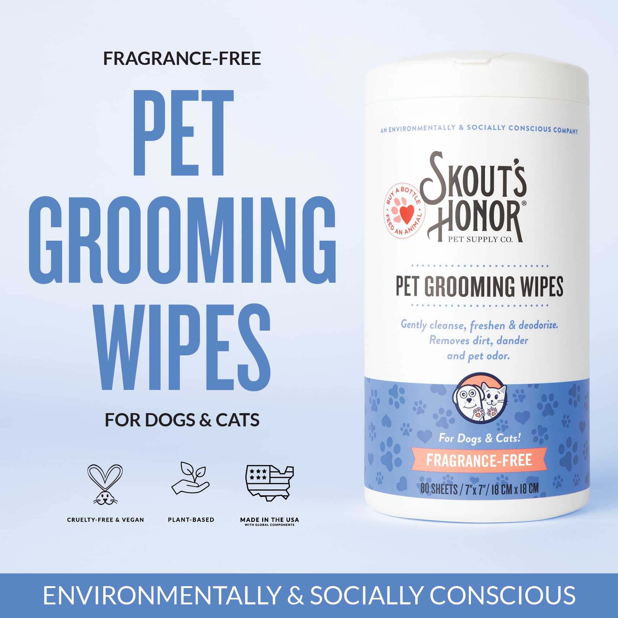 SKOUT'S HONOR wipes for skin folds - gentle cleansing for sensitive areas.