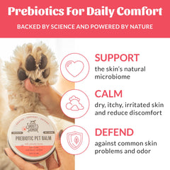 Creamy balm applied to a paw for quick relief.