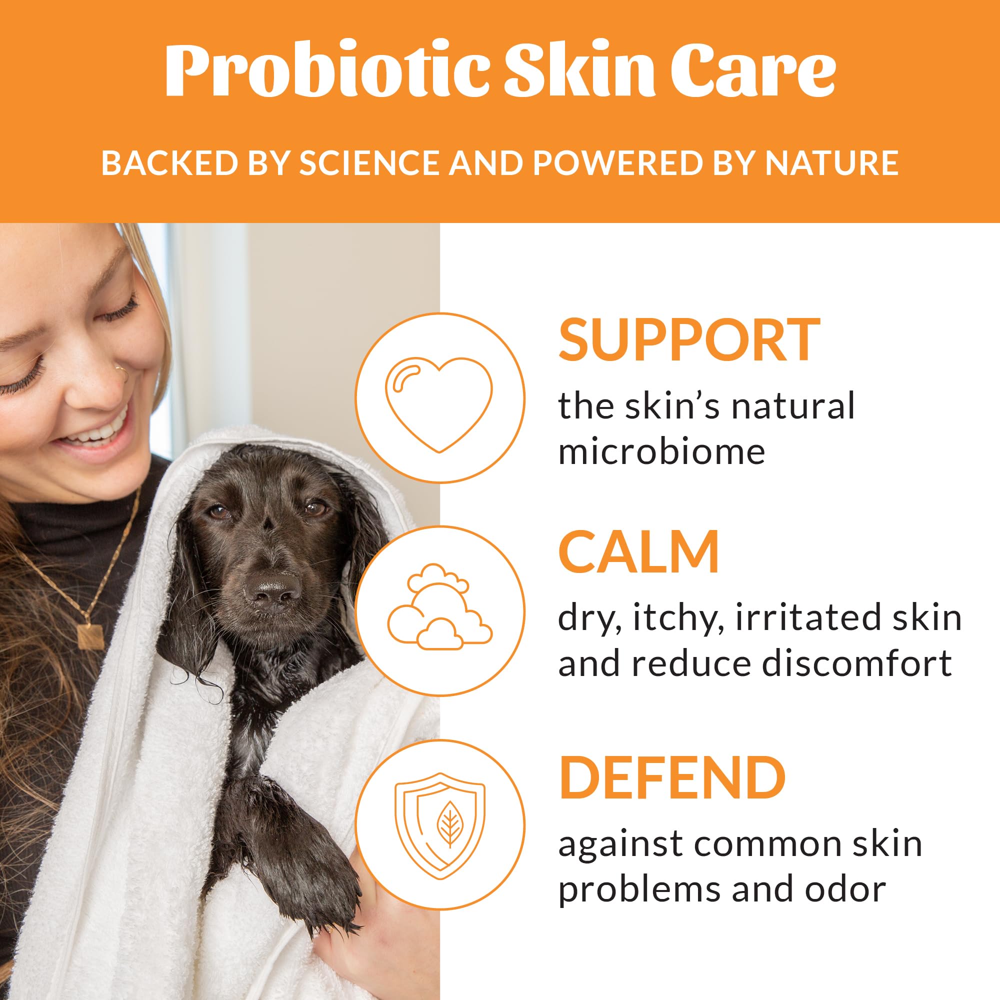 Skout's Honor probiotic dog conditioner avocado oil application demonstrating hydration.