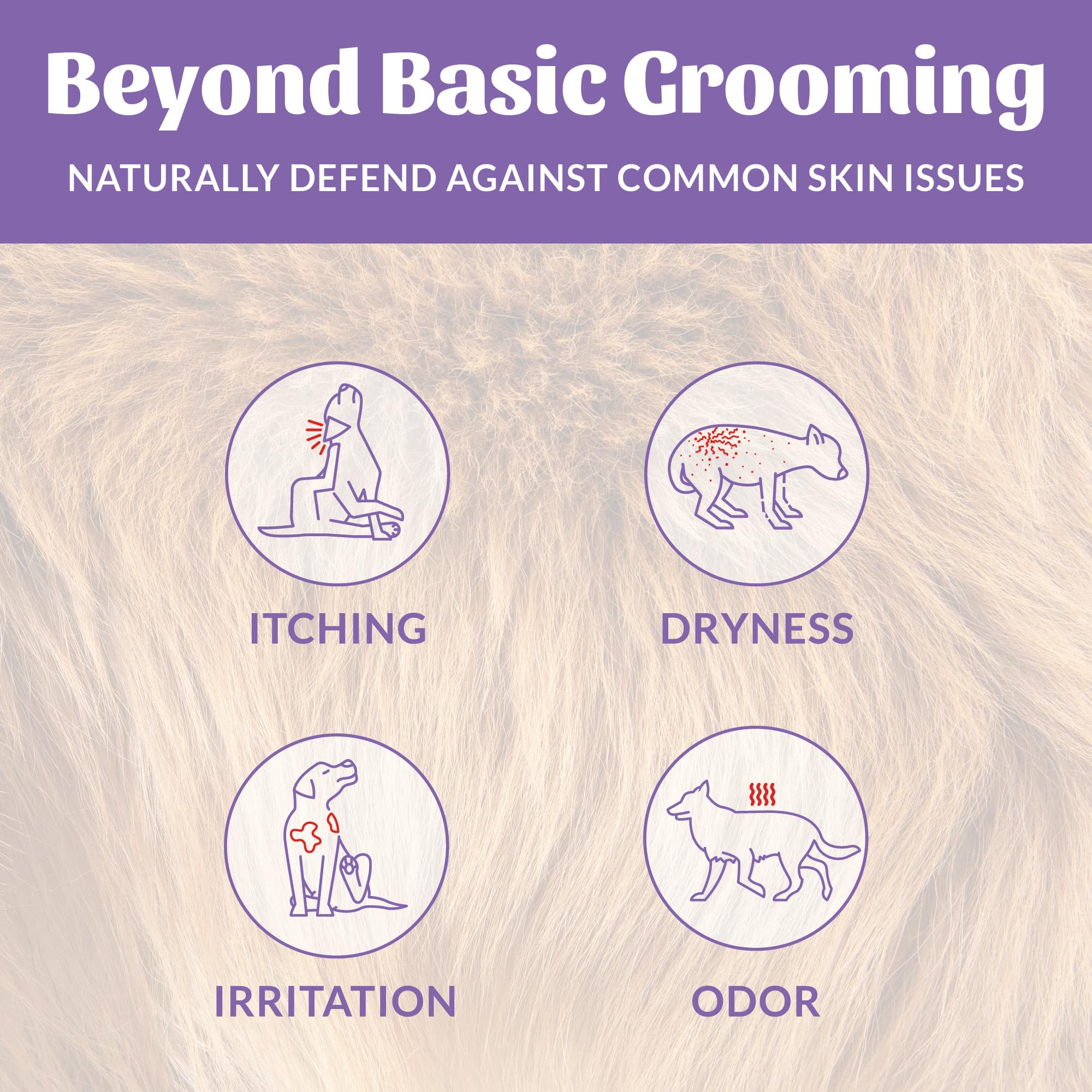 Skout's Honor probiotic dog conditioner bottle pour shows convenient washing and conditioning routine.