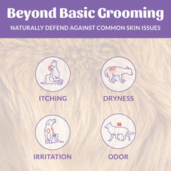 Skout's Honor probiotic dog conditioner bottle pour shows convenient washing and conditioning routine.