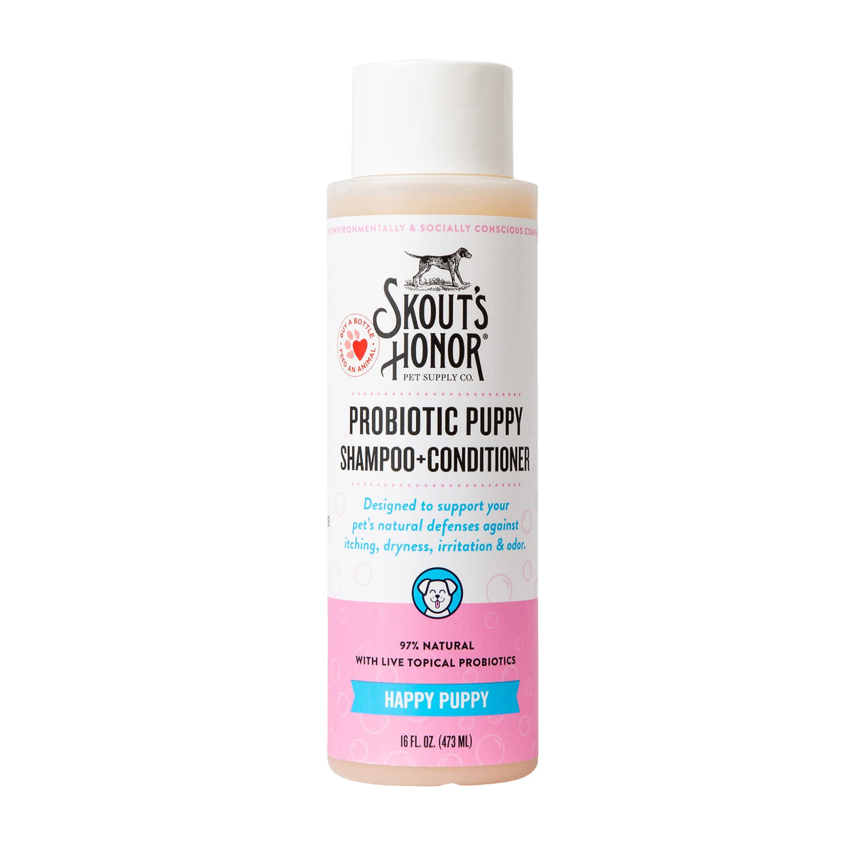 Skout’s Honor probiotic dog shampoo with avocado oil—gentle cleansing for a soft, healthy coat.