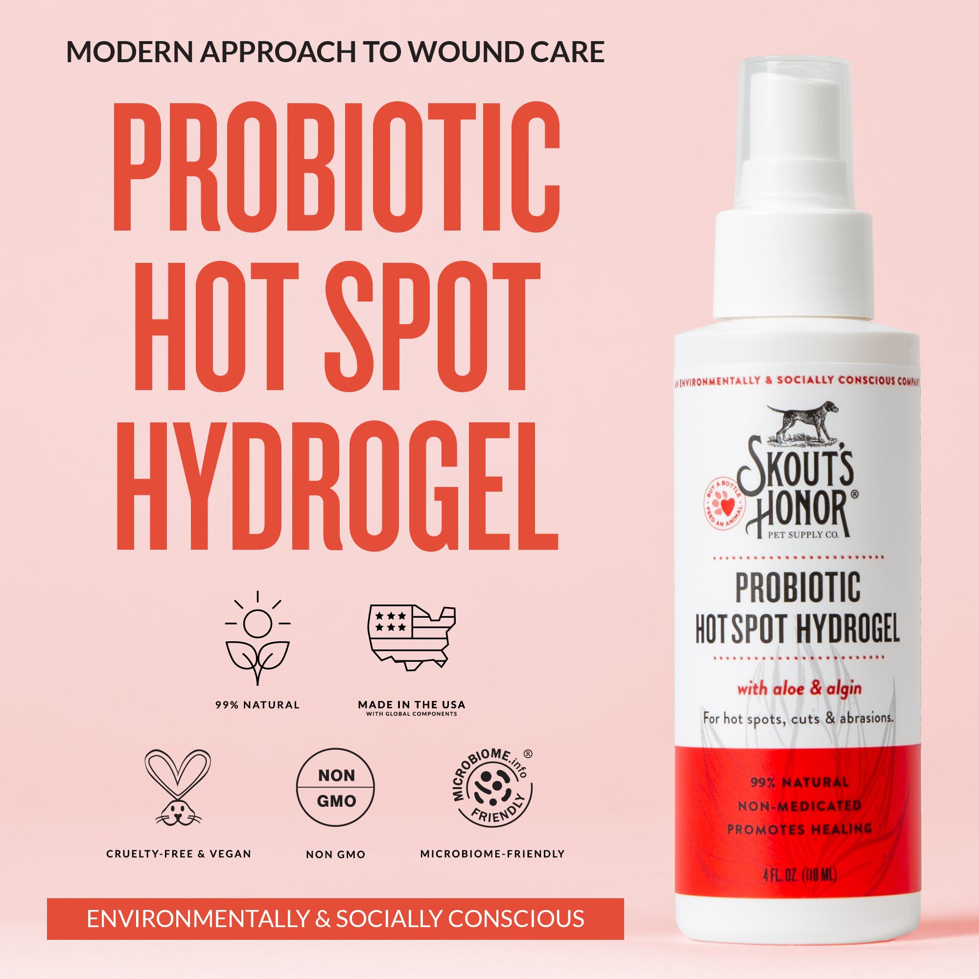 Close-up of Skout's Honor label highlighting natural ingredients