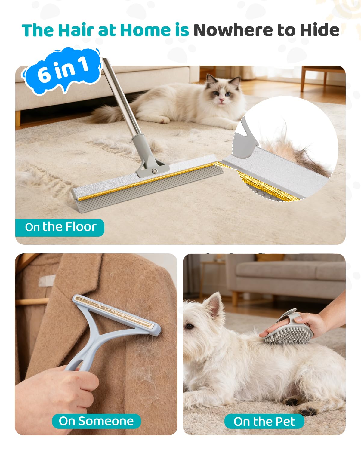 Skrmisda pet hair remover on a sofa collecting fibers.